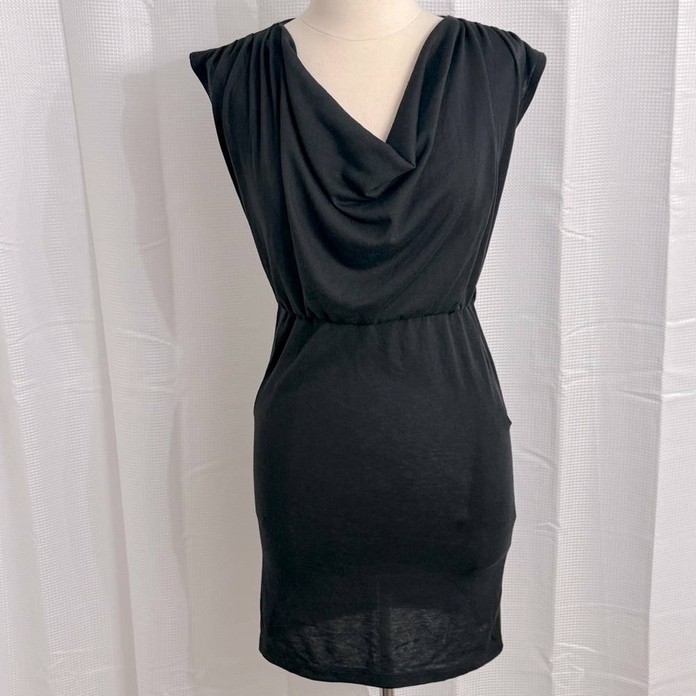 Love‎ Delirious Los Angeles Cowl V-Neck Sleeveless Tunic Dress, Black, Size S